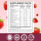 Side view of ReviNutra children multivitamin bottle detailing vegan certification and nutritional facts