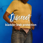 Side angle of TENA sensitive care women bladder control pads highlighting the breathable daily protection materials.