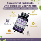 Premium USA imported quercetin capsules bottle showing 120 veggie capsules label.
