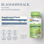 Authentic USA imported Solaray Bladderwrack bottle packaging