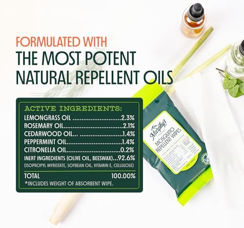 Authentic USA imported Murphy's Naturals family safe botanical insect repellent wipes.