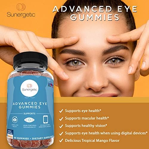 Sunergetic eye gummies bottle with mango flavor icon
