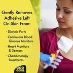 Authentic imported Goo Gone skin safe adhesive remover bottle displaying instructions for removing continuous glucose monitors.