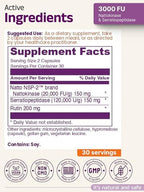 Premium Eternity Medicine Nattokinase bottle showing the ingredients for arterial function