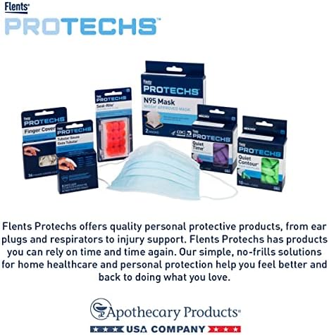 Back packaging of Flents first aid finger cots with product dimensions and details.