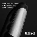 BloQaid Callus Rx tool highlighting its compact and portable gym bag design