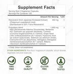 Deal Supplement Trans-Resveratrol 240 veggie capsules nutritional facts and 11-in-1 ingredients label