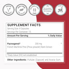 Supersmart Pycnogenol non-GMO and gluten-free dietary supplement indicators