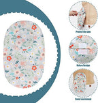 Discreet leaf print stoma bag sleeve for noise reduction and concealment.