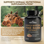 Authentic imported NATUREBULK French Maritime Pine Bark veggie capsules for cardiovascular and immune support