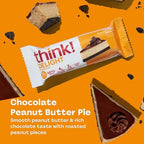 think! Delight Protein Bars, Chocolate Peanut Butter Pie, Low Sugar & Low Carb Gluten-Free Snack, Keto Friendly Snacks, 12 Count (Packaging May Vary) - Image 4