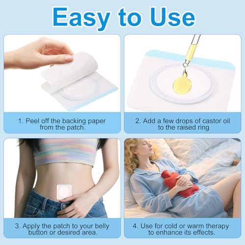Disposable nonwoven fabric castor oil tummy patch demonstrating strong body flex adhesive flexibility