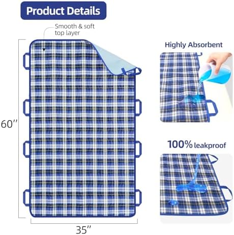 Huilink 35 by 60 inches washable bed pad laid out completely on a mattress for full coverage