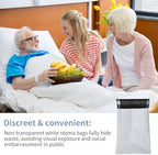 Discreet white non-transparent medical waste disposal pouches packed for travel and home care.