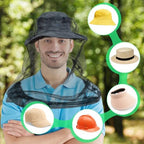 Person wearing Gumkeg Tupi bug net for hiking and camping