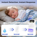 Ultraviolet sterilization compartment holding the bedwetting sensor for hygiene.