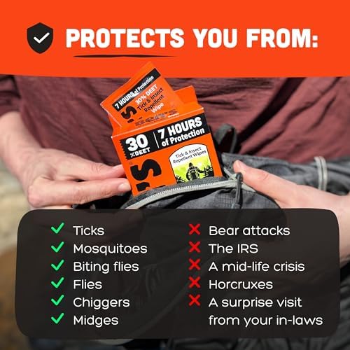 Ben's alcohol free and fragrance free tick repellent wipes inside open box