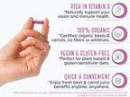 Strong Organics Beet Root and Carrot supplement dietary benefits chart