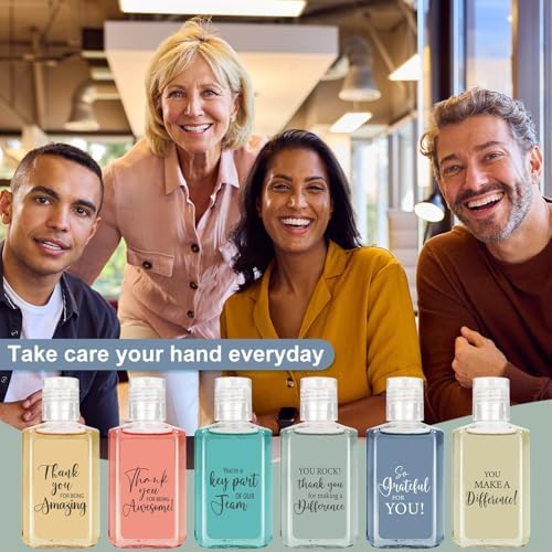 Piuaeue 50Pcs Thank You Mini Hand Sanitizer Bulk Employee Appreciation Gifts Inspirational Small Hand Sanitizer 1fl oz Travel Size Hand Soap Gift for Team Coworker Teacher Nures Office (Classical) - Image 4