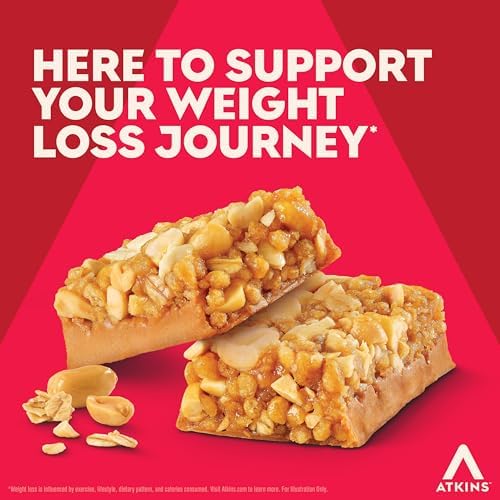 Atkins Peanut Butter Granola High Protein Bar, High Fiber Snack , 16g Protein, 1g Sugar, 4g Net Carb, Protein Snack, 12 Count - Image 5