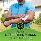 Back label view of Repel mosquito and tick wipes showing twelve percent picaridin ingredient breakdown.