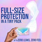 Side view of Always 22 count regular absorbency unscented pads