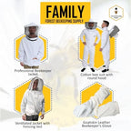 Detachable veil feature on white cotton beekeeping suit