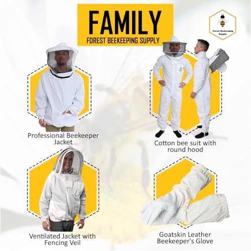Detachable veil feature on white cotton beekeeping suit