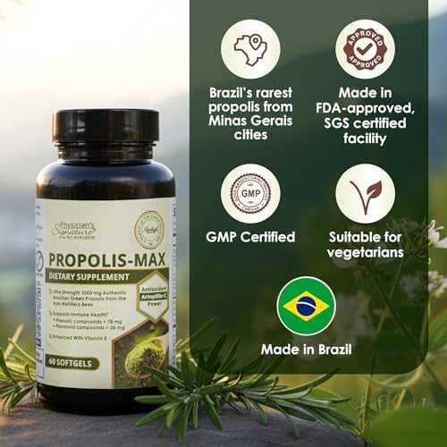 Rawleigh Propolis Max plant based capsules displayed next to the authentic product container.