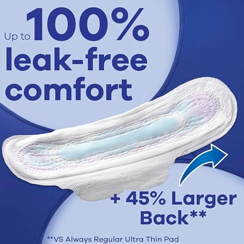 Close up of unscented Always overnight pads for heavy flow protection