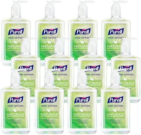 Purell NATURALS Advanced Hand Sanitizer Gel, with Skin Conditioners and Essential Oils, 12 fl oz Counter Top Pump Bottle (Case of 12) - 9629-12 - Image 1