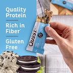 Quest Nutrition Cookies & Cream Protein Bars, 21g Protein, 4g Net Carbs, 1g Sugar, High Fiber, Gluten Free, Keto Friendly, 4 Count - Image 6