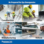 Emergency eye wash solution for first aid kits and workplace safety stations.