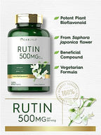 Carlyle Rutin 500mg vegetarian non-GMO and gluten free certification labels
