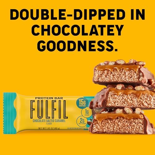 FULFIL Protein Snack Bars, Chocolate Salted Caramel Flavored, Gluten Free with 15g Protein, Pantry Staples, 12 Count - Image 7