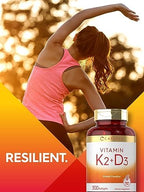 Carlyle Vitamin K2 D3 300 softgels bottle next to daily serving
