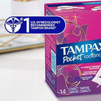 Tampax Compact Radiant variety pack containing 48 regular and 36 super tampons.
