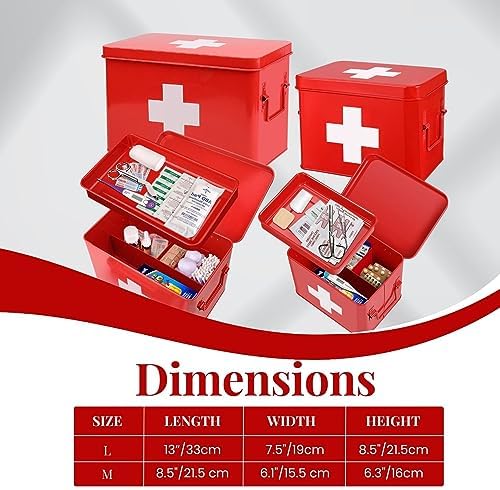 Flexzion rust-proof powder coated steel medic bin for household safety.