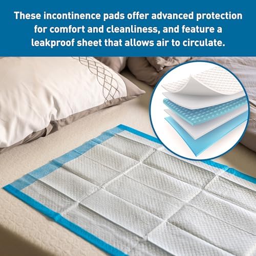 Side profile of BodyMed disposable underpads packaging highlighting the lightweight and breathable material specifications.