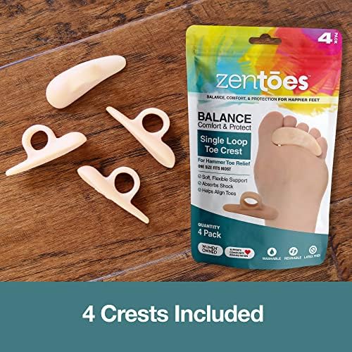 Four count pack of white ZenToes toe straighteners for men and women