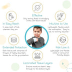 Wipeband packaging showing the authentic imported kids hygiene bracelet for runny noses.