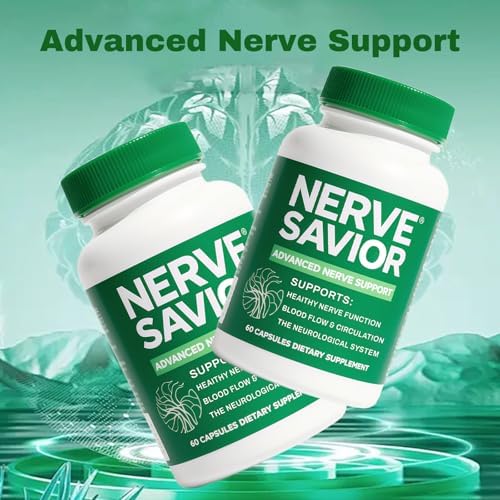 Side view of Nerve Savior bottle highlighting USA imported quality and nerve health benefits.