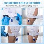 Four piece set of Dedsio catheter leg bag holder straps laid flat