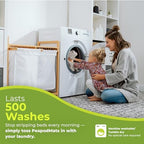 Washable and eco friendly PeapodMats mattress pad highlighting its durable edges