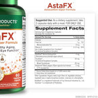 Side view of Purity Products AstaFX bottle showing premium ingredients list.