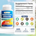 Best Naturals Potassium Supplement supplement facts panel showing premium ingredients and dosage