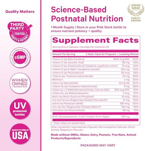 Vitamins capsules, Third Party Tested Postnatal Vitamins, GMP Certified