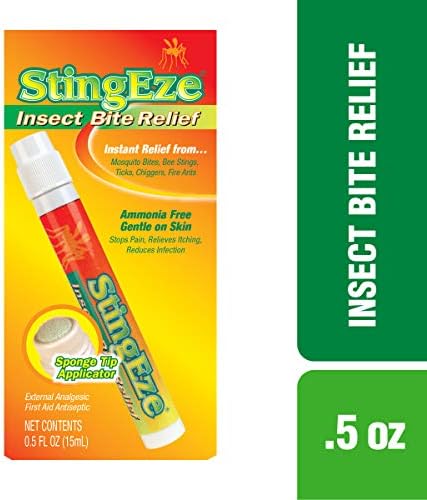Back label of StingEze Original showing triple action ingredients and directions