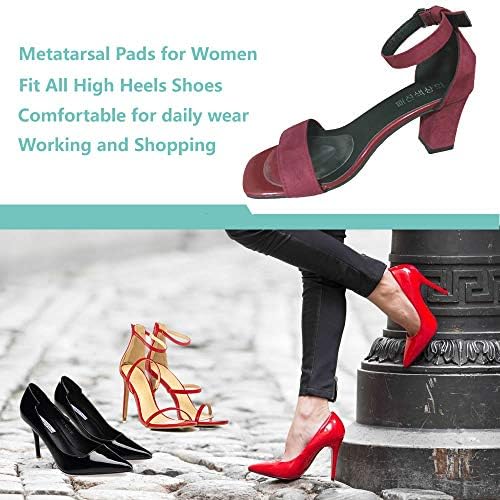 Temiart 4 pair pack of metatarsal gel insoles for shoes