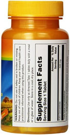 Side view of Thompson non-GMO and vegan rutin tablets supplement facts label